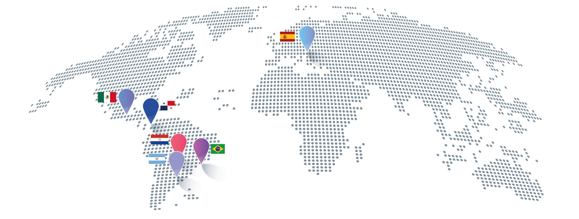 Mapa de operaciones globales de Softec
